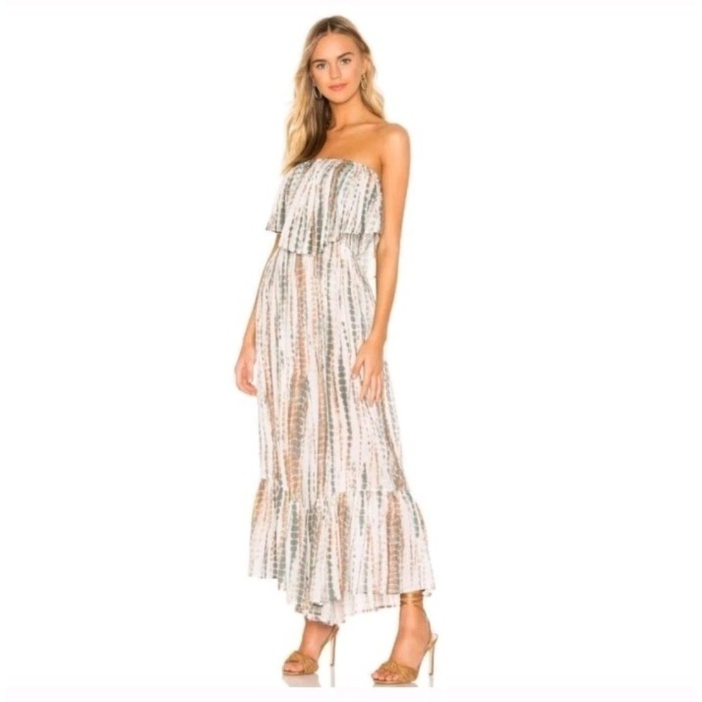 Free People Womens S Summer Vibes Tie-Dye Layered Strapless Tube Jumpsuit